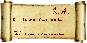 Kirnbauer Adalberta névjegykártya